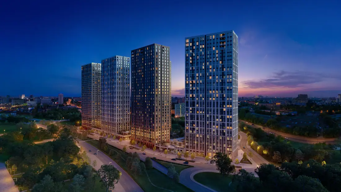 Towers at night