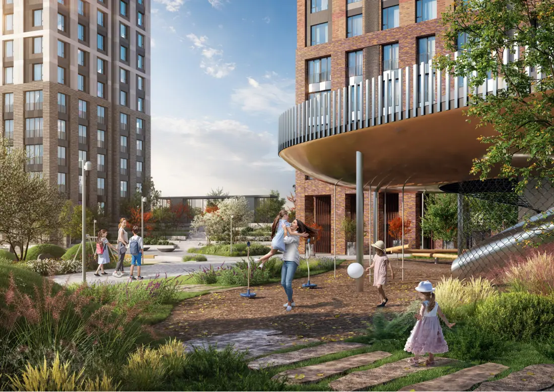 Landscaped courtyard