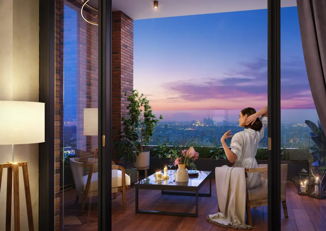 Living room at dusk