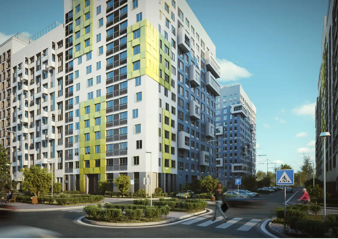Colourful residential block