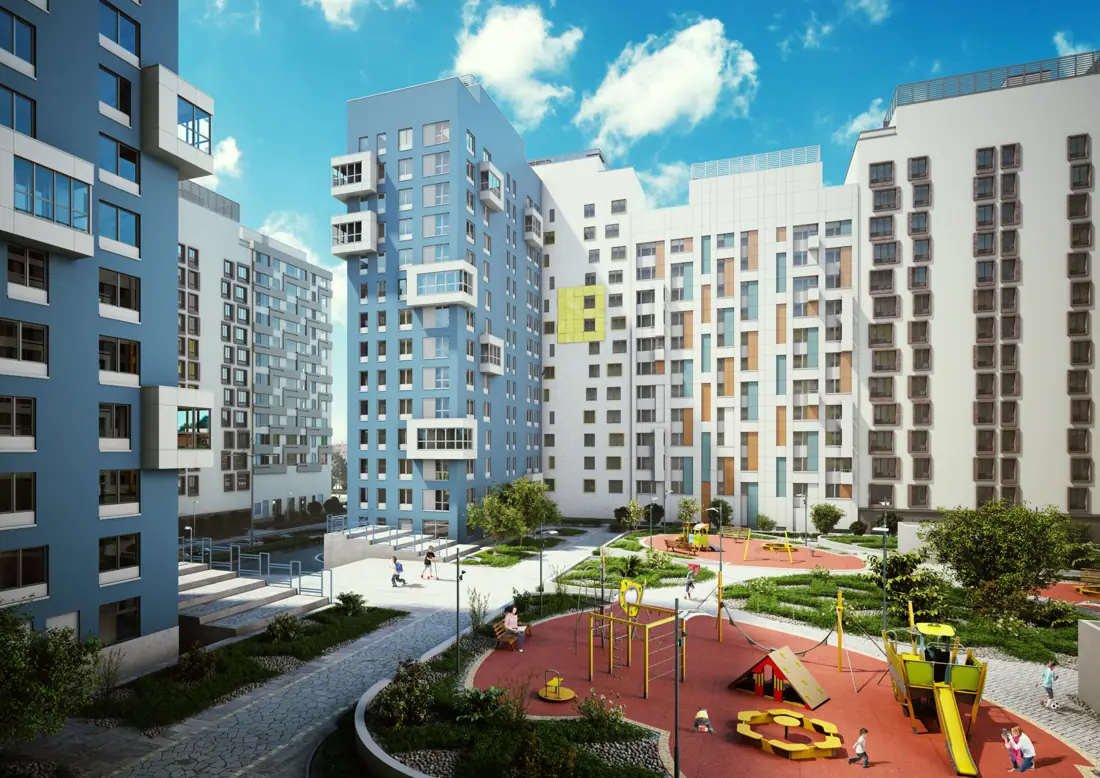 Courtyard and playground